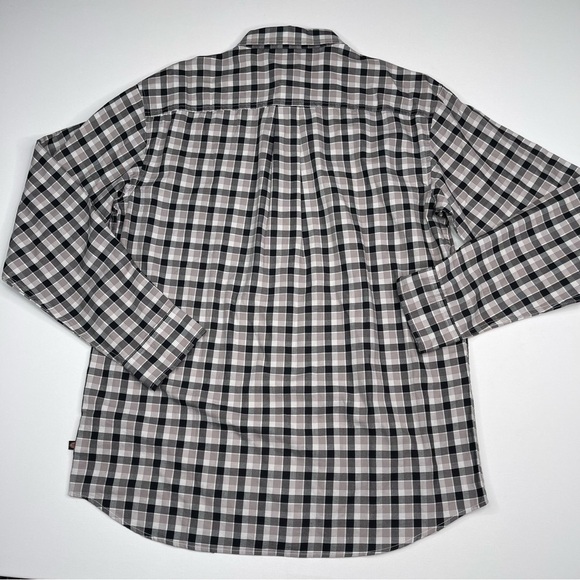 Dickies Shirt Button Plaid Black White Grey Long Sleeve Cotton Outdoor Work - Picture 5 of 16